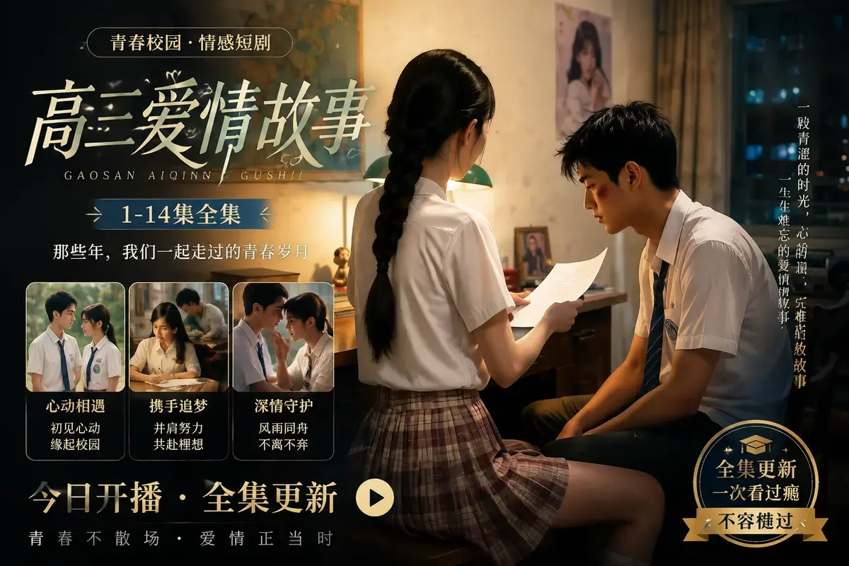 《高三爱情故事》AI短剧林澈苏晚晴校园恋曲-高清完整版在线观看-高三爱情故事中字无删减-网盘下载流畅播放